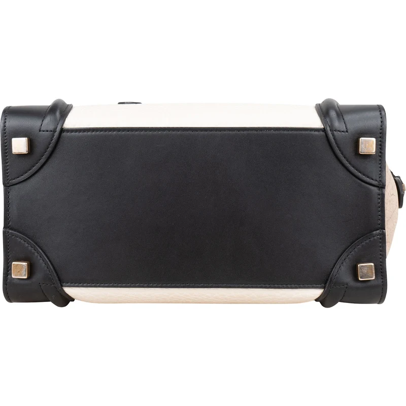 Céline Grained Tricolor Leather Luggage Handbag