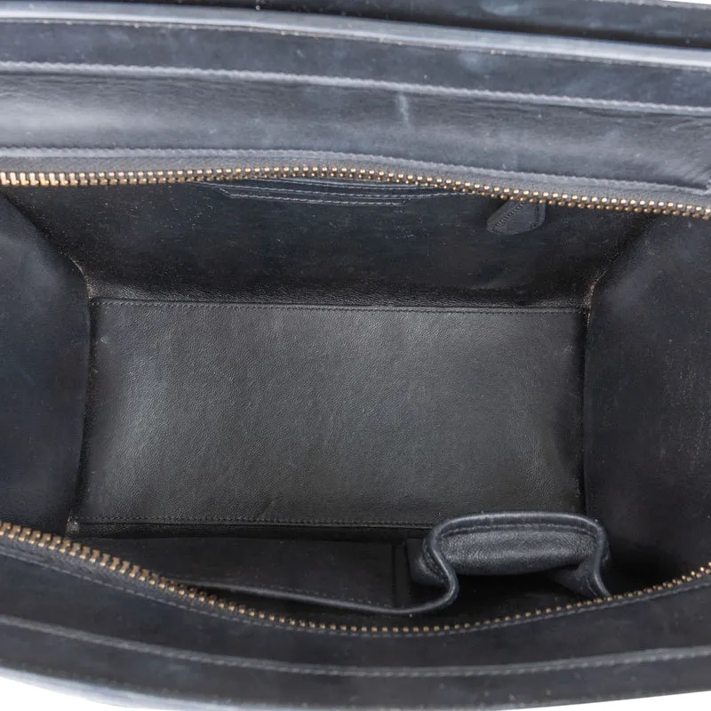 Céline Grained Tricolor Leather Luggage Handbag