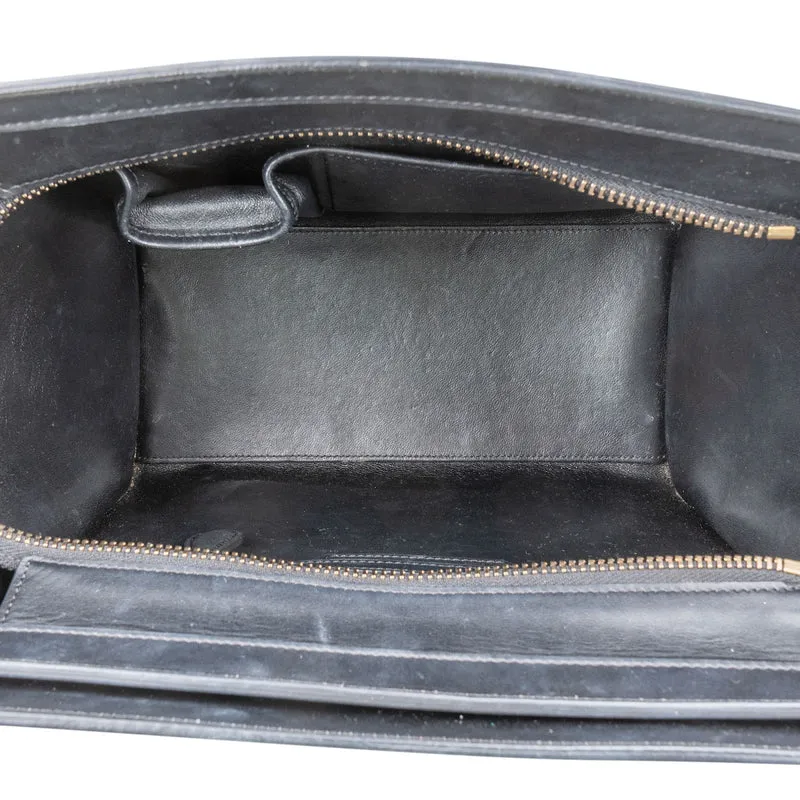 Céline Grained Tricolor Leather Luggage Handbag