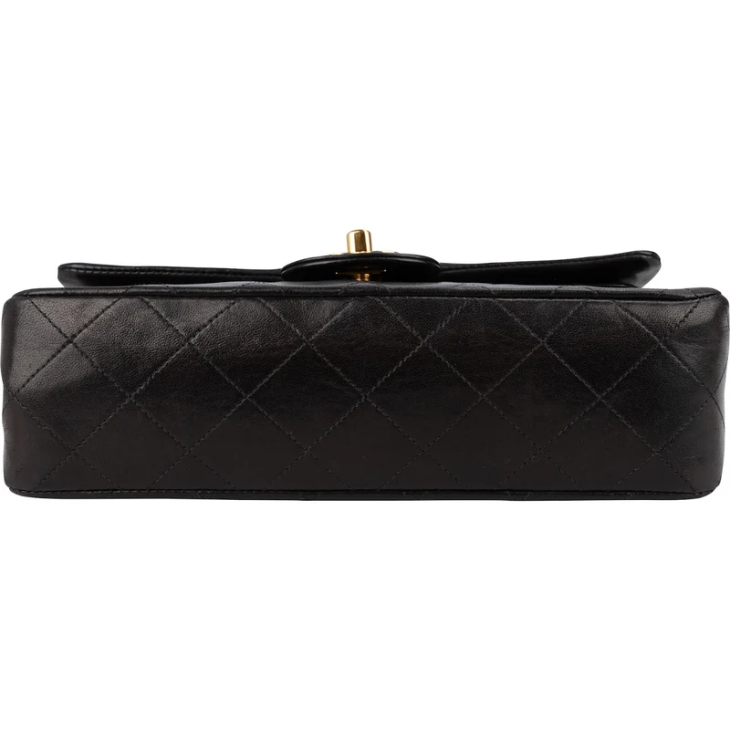Chanel Quilted Lambskin 24K Gold Small Double Flap Shoulder Bag