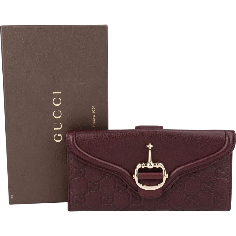 Gucci Guccissima Leather Horsebit Envelope Continental Wallet