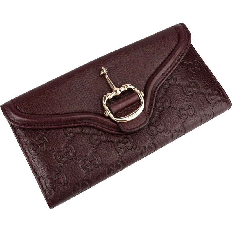 Gucci Guccissima Leather Horsebit Envelope Continental Wallet