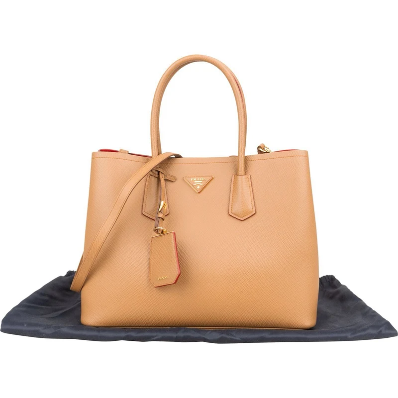 Prada Saffiano Leather Double Handbag