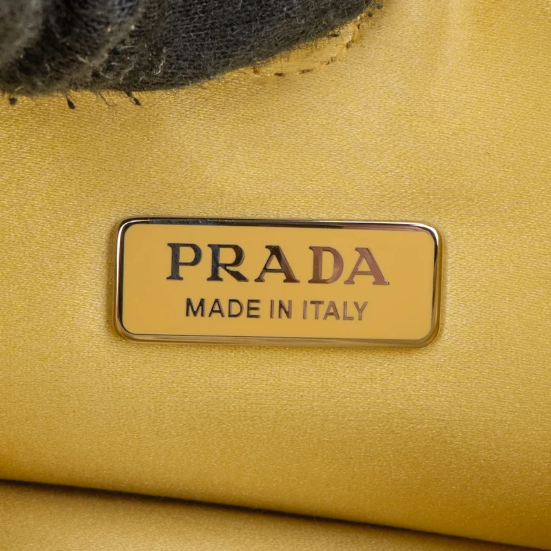Prada Crystal Embellished Satin Small Tote Handbag