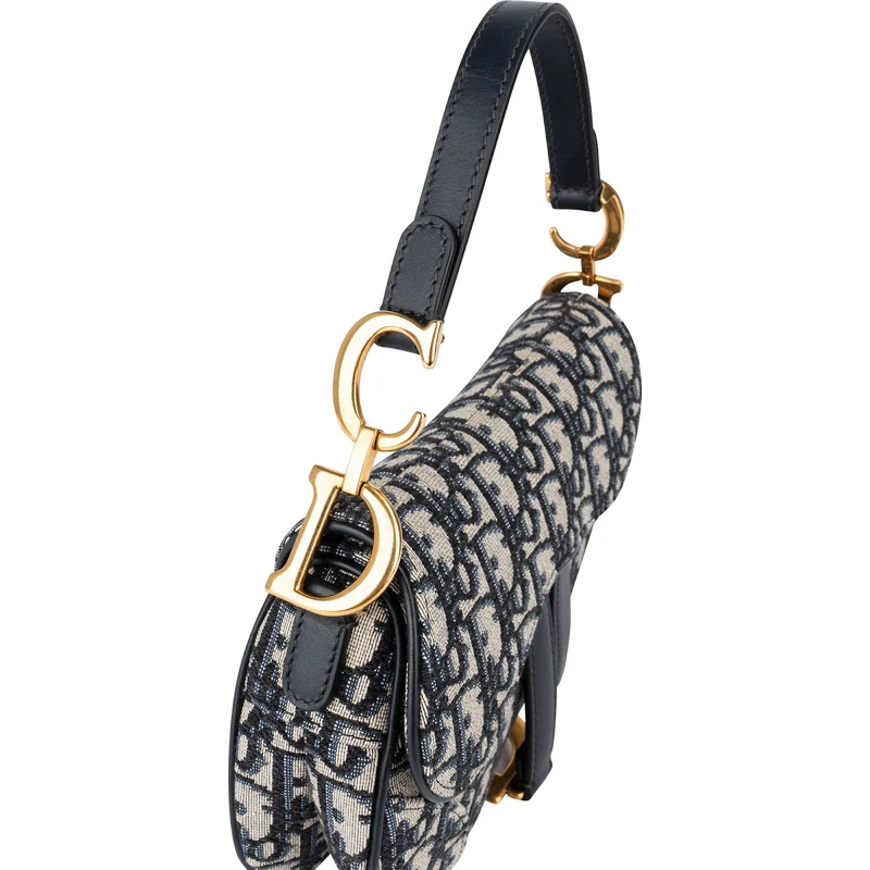 Christian Dior Oblique Trotter Monogram Canvas Small Saddle Handbag
