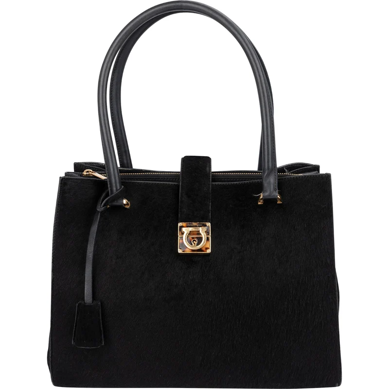Salvatore Ferragamo Pony Hair Gancini Tote Handbag