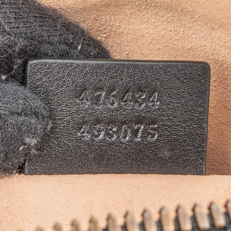 Gucci Black Matelassé Leather GG Marmont Crossbody Belt Bag