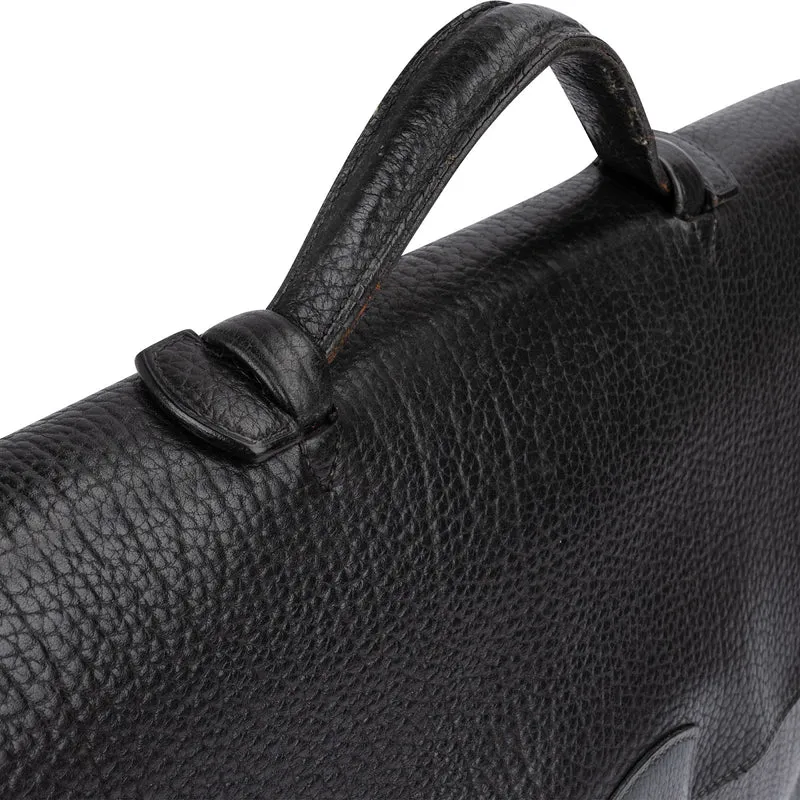 Hermès Noir Grained Fjord Leather Sac à Dépêches Business Handbag
