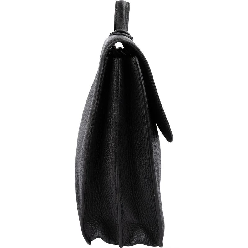 Hermès Noir Grained Fjord Leather Sac à Dépêches Business Handbag