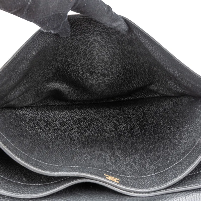 Hermès Noir Grained Fjord Leather Sac à Dépêches Business Handbag
