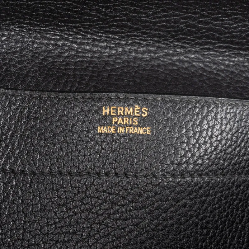 Hermès Noir Grained Fjord Leather Sac à Dépêches Business Handbag