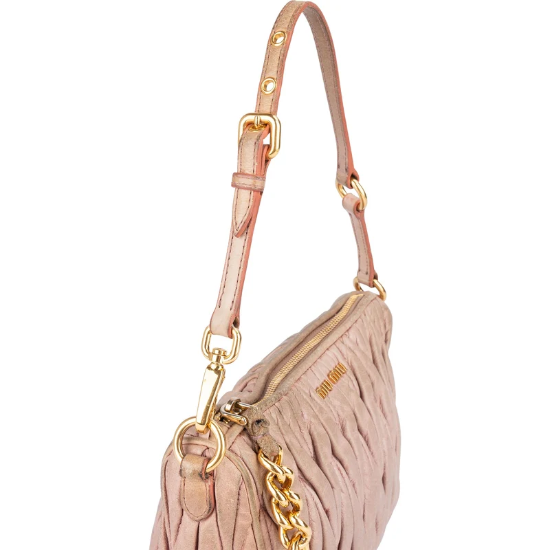 Miu Miu Matelassé Nappa Leather Padlock Shoulder Bag