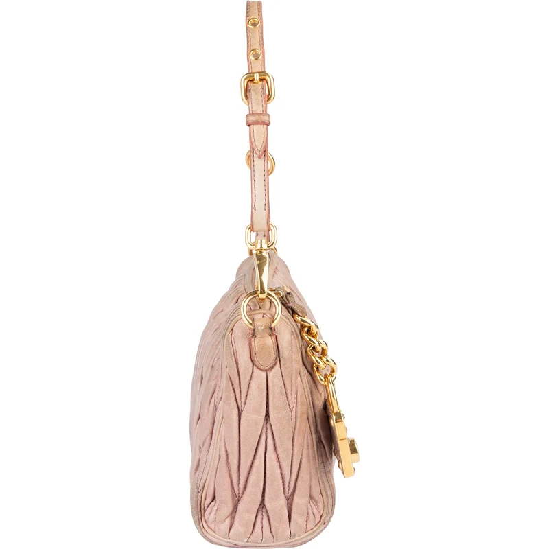 Miu Miu Matelassé Nappa Leather Padlock Shoulder Bag