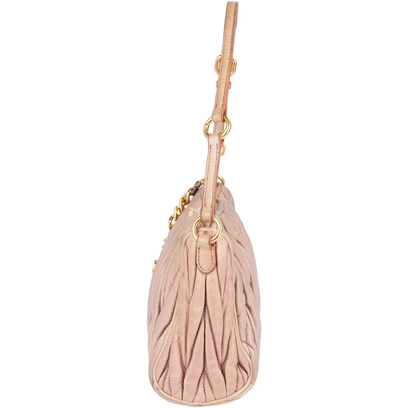 Miu Miu Matelassé Nappa Leather Padlock Shoulder Bag