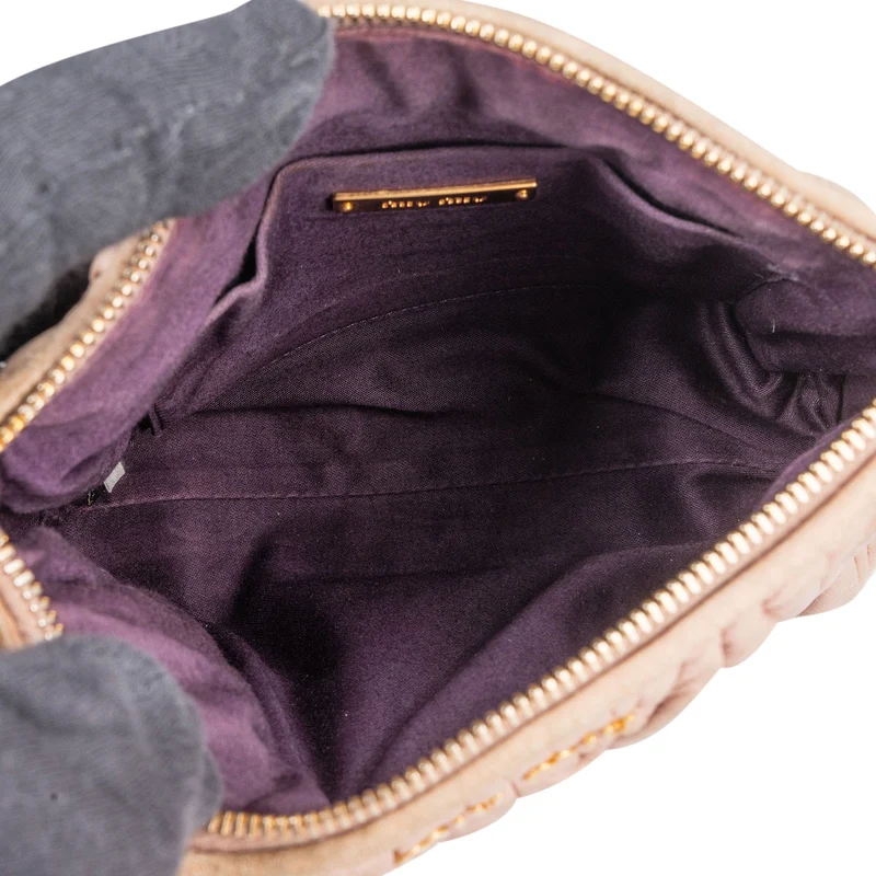Miu Miu Matelassé Nappa Leather Padlock Shoulder Bag