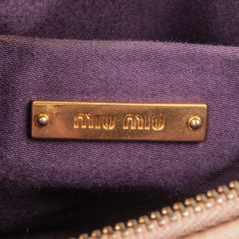 Miu Miu Matelassé Nappa Leather Padlock Shoulder Bag