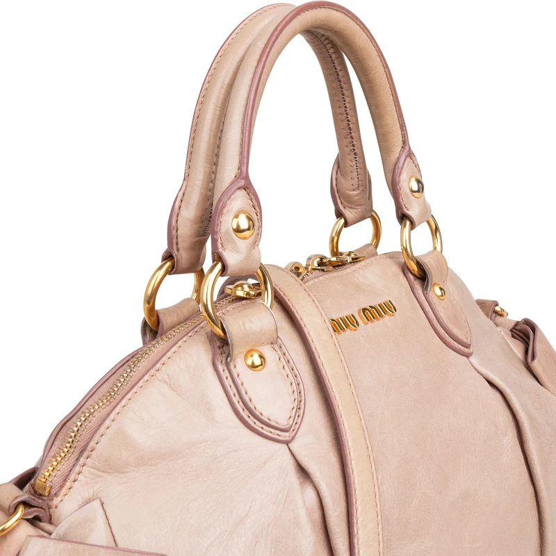 Miu Miu Vitello Lux Leather Bow Handbag