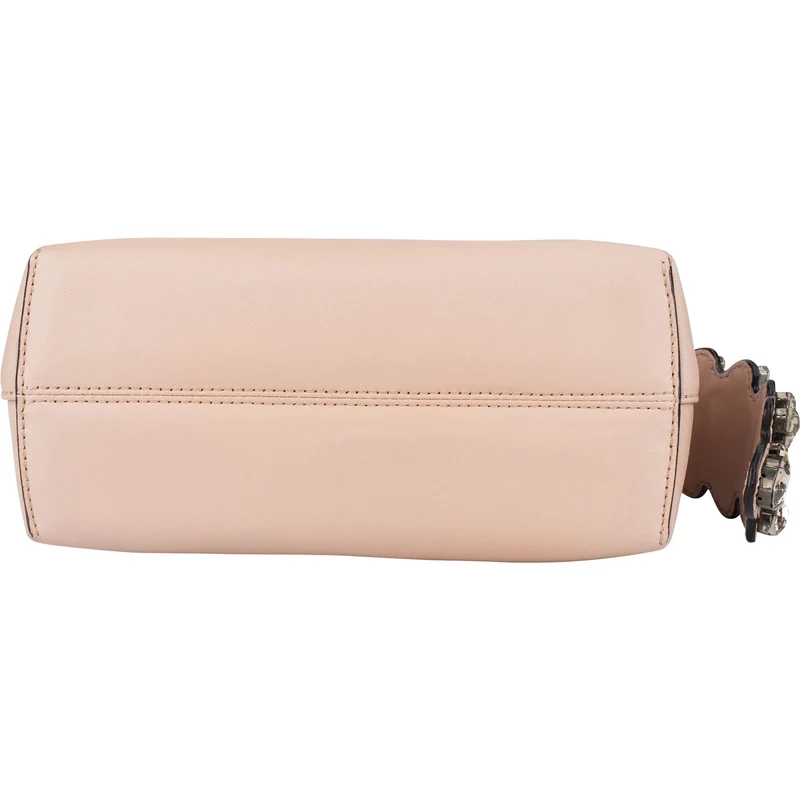 Fendi By The Way Mini Crystal Applique Calfskin Leather Crossbody Bag