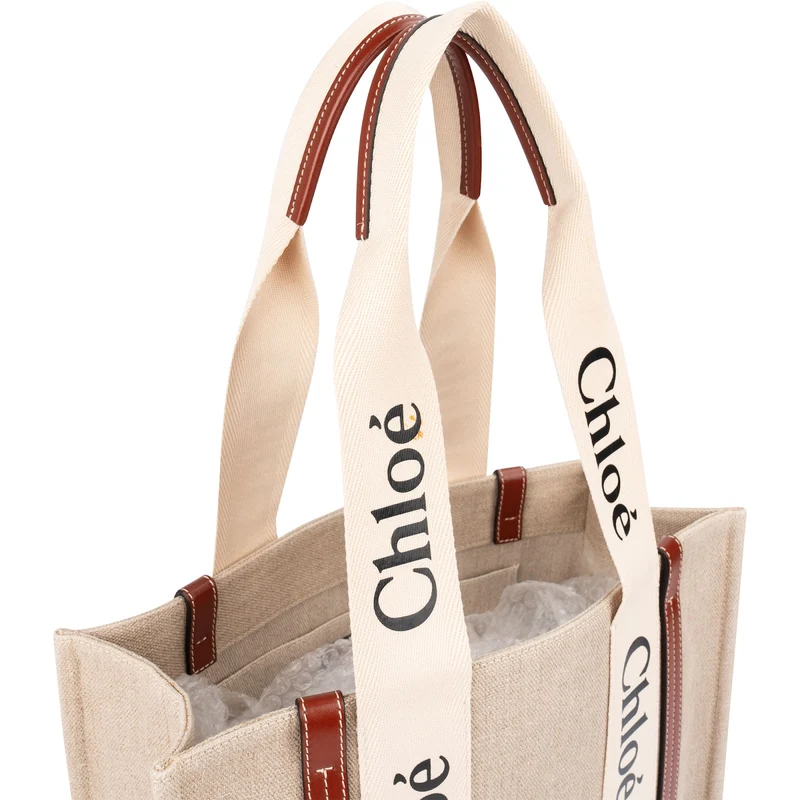 Chloé Canvas Woody Medium Shoulder Bag
