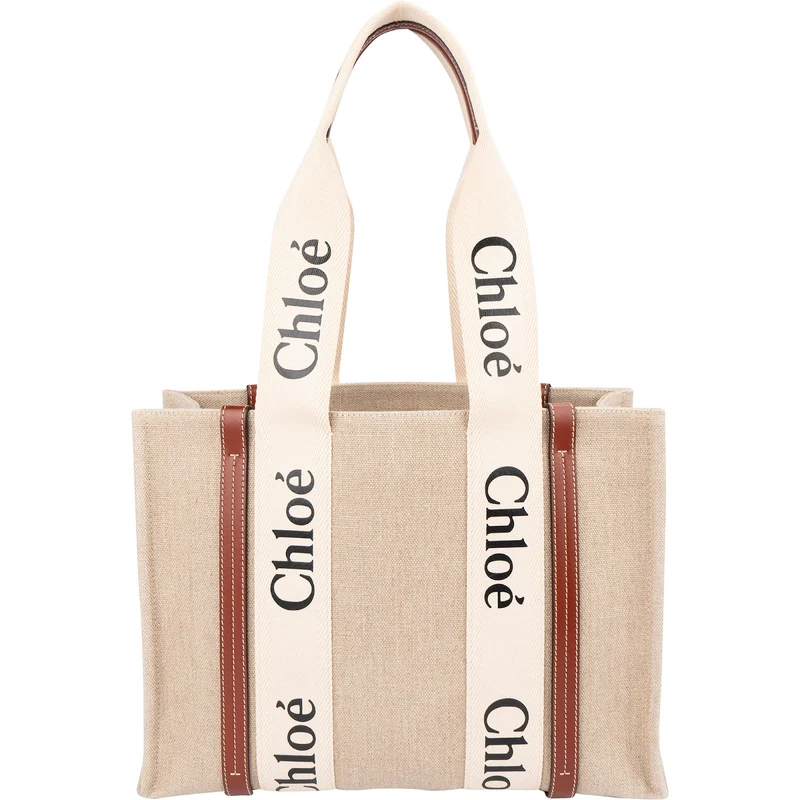 Chloé Canvas Woody Medium Shoulder Bag