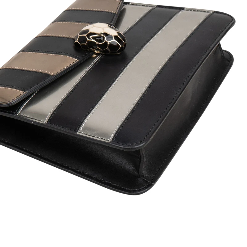 Bulgari Striped Leather Serpenti Forever Crossbody Bag