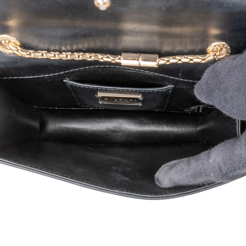 Bulgari Striped Leather Serpenti Forever Crossbody Bag
