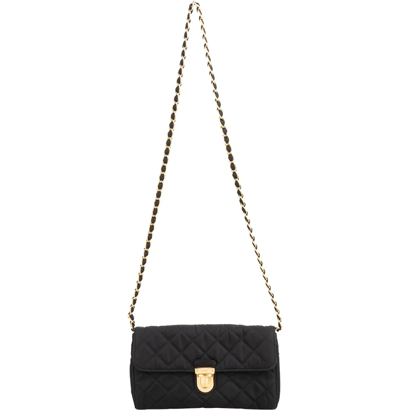 Prada Quilted Tessuto Nylon Chain Single Flap Crossbody Bag