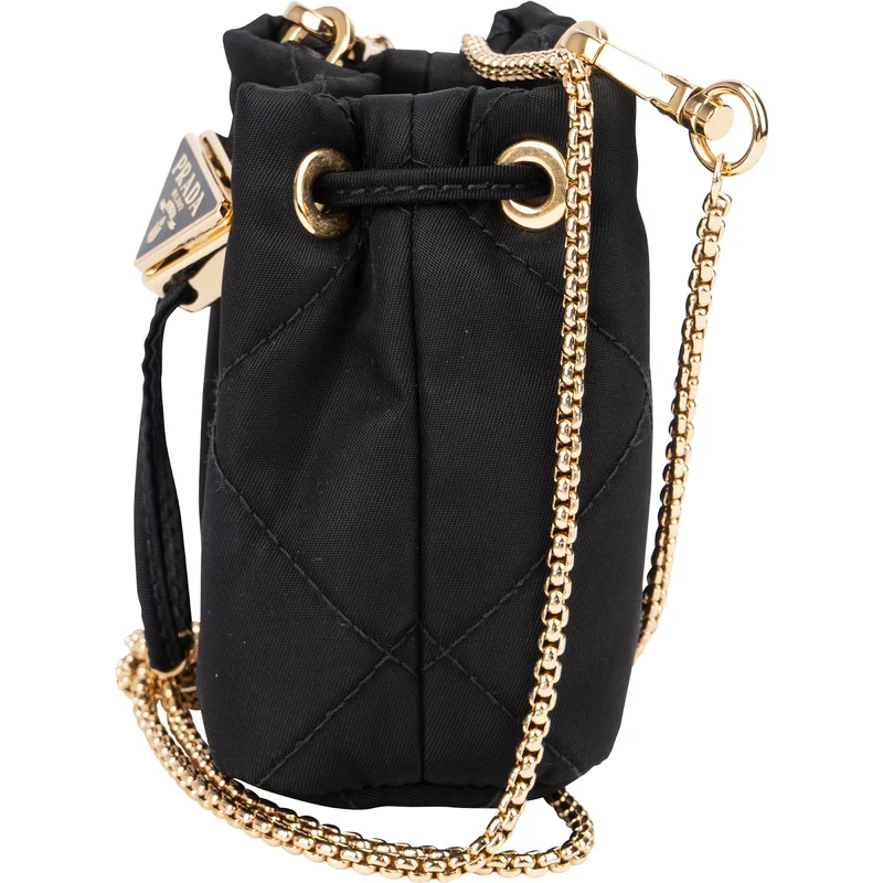 Prada Quilted Re-Nylon Triangle Mini Pouch Crossbody Bag