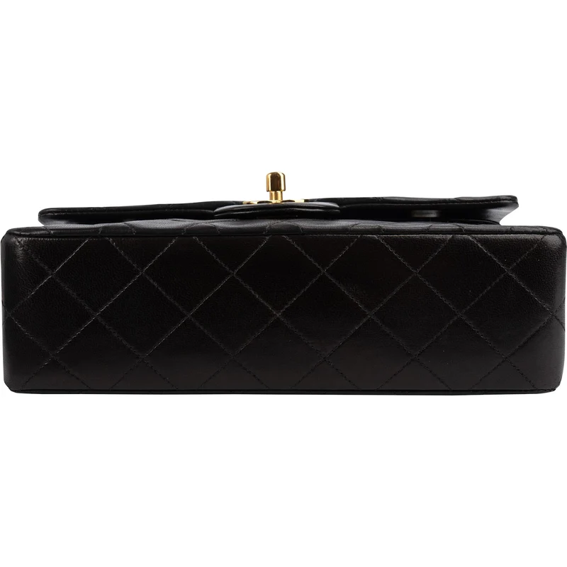 Chanel Quilted Lambskin 24K Gold Small Double Flap Shoulder Bag