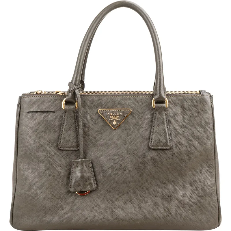 Prada Green Saffiano Leather Galleria Handbag