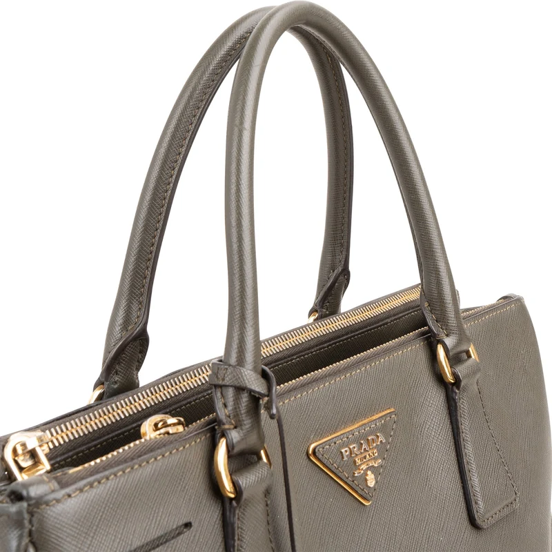 Prada Green Saffiano Leather Galleria Handbag
