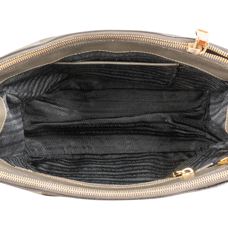 Prada Green Saffiano Leather Galleria Handbag