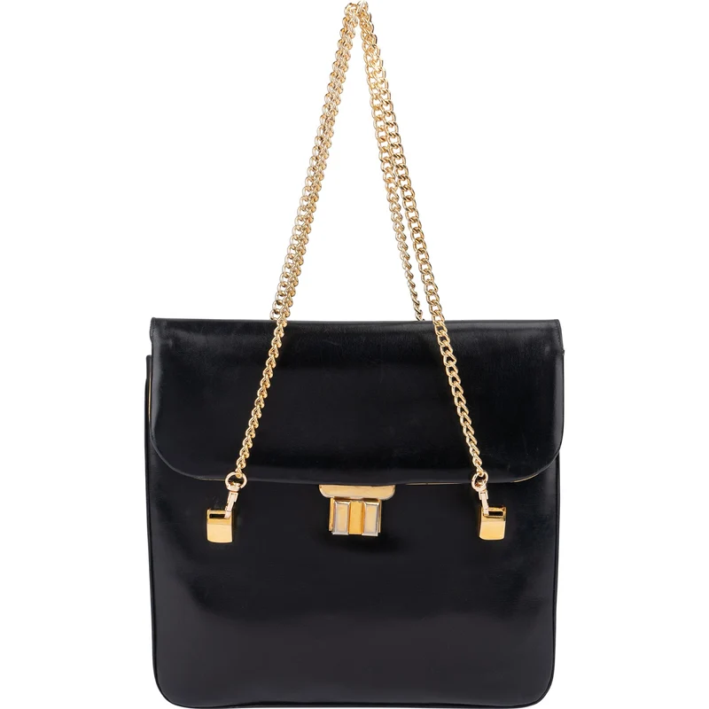 Gucci Black Leather Vintage Handbag