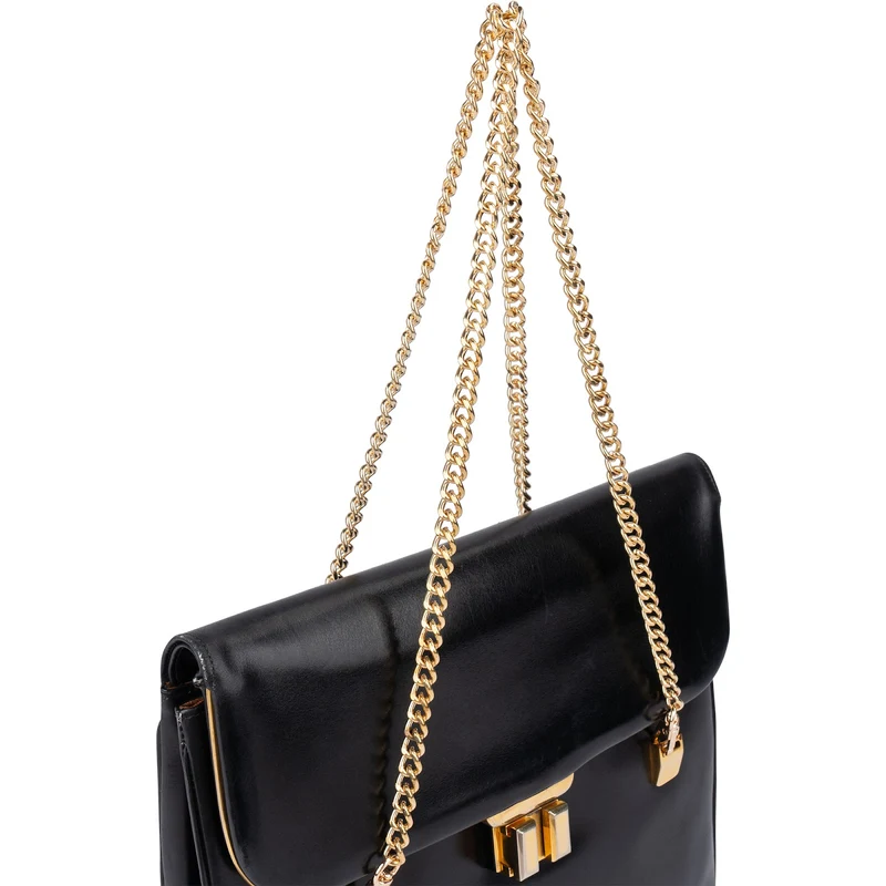 Gucci Black Leather Vintage Handbag