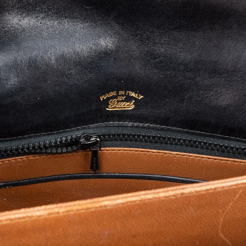 Gucci Black Leather Vintage Handbag