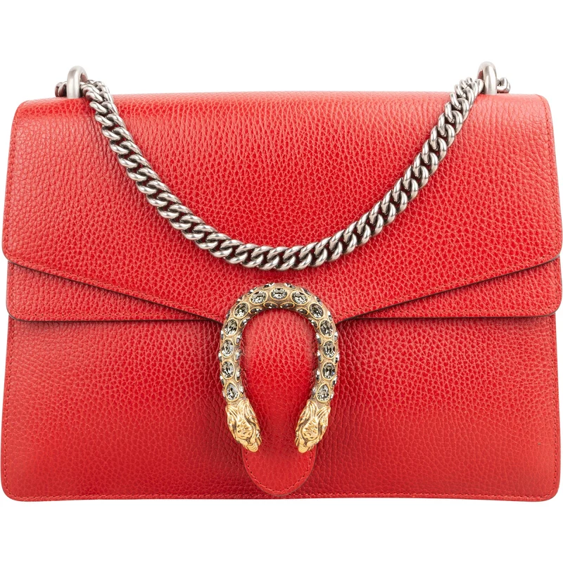 Gucci Red Leathe Crystal Dionysus Shoulder Crossbody Bag