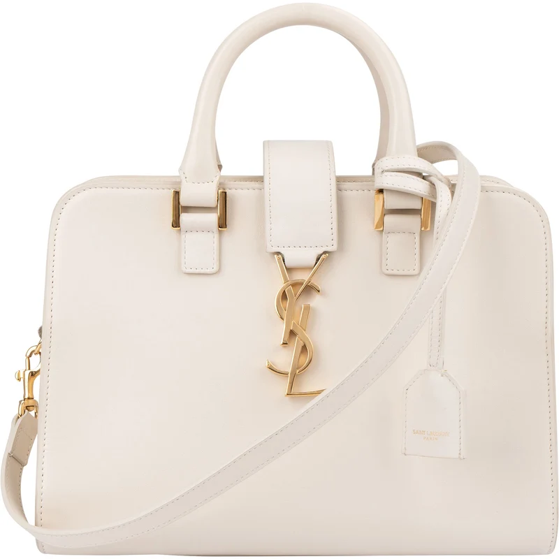 Saint Laurent White Leather Baby Sac Cabas Handbag