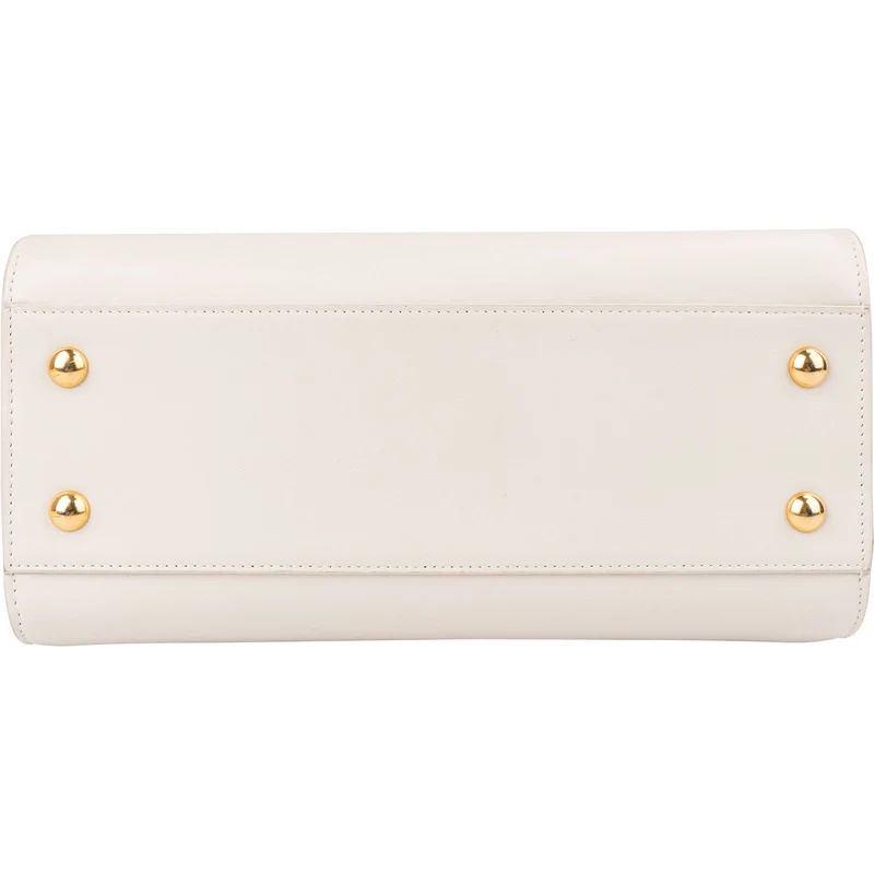 Saint Laurent White Leather Baby Sac Cabas Handbag