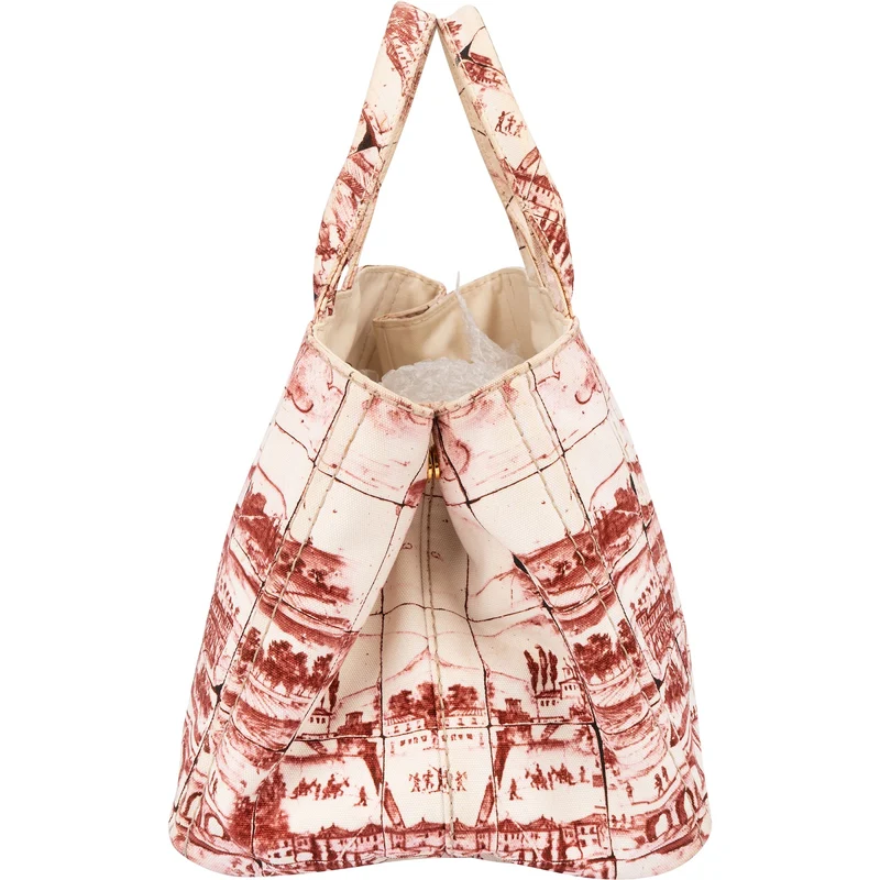 Prada Printed Canvas Estampada Canapa Tote Handbag