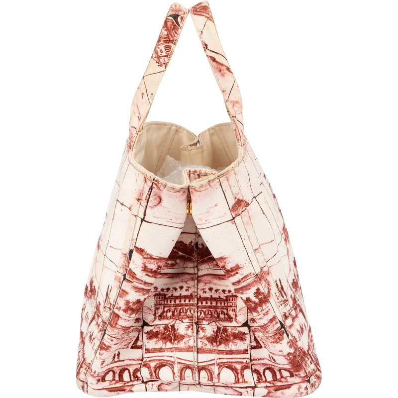 Prada Printed Canvas Estampada Canapa Tote Handbag