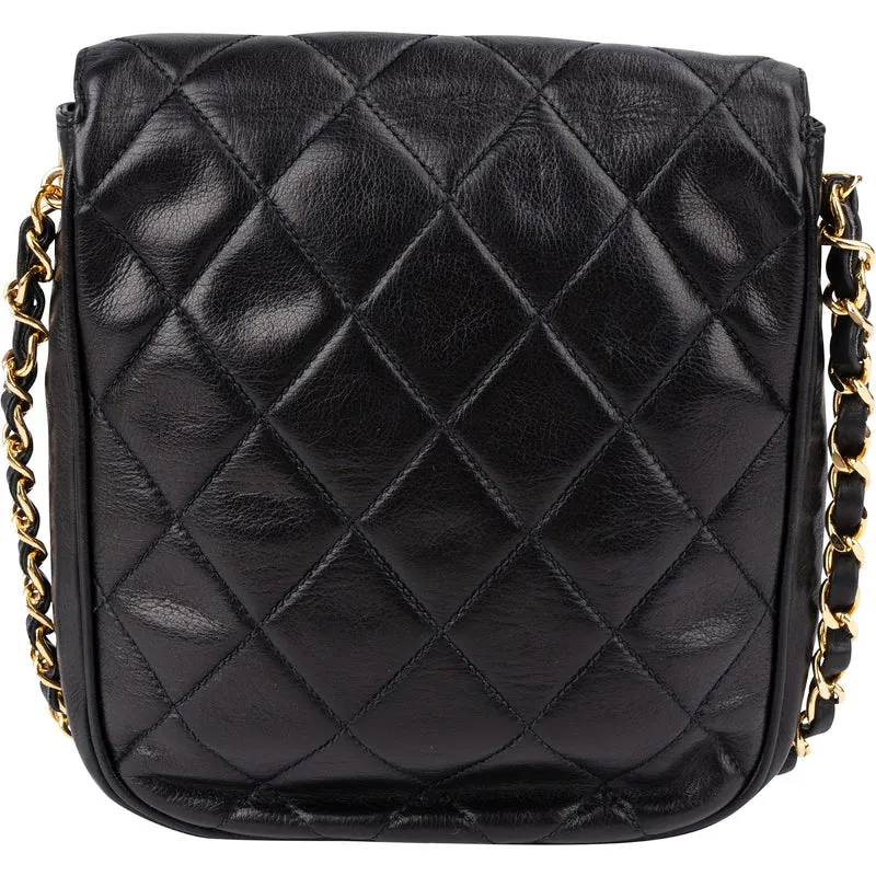 Chanel Quilted Lambskin Vintage CC Single Flap Crossbody Bag