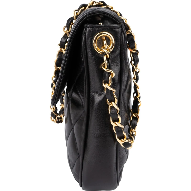 Chanel Quilted Lambskin Vintage CC Single Flap Crossbody Bag
