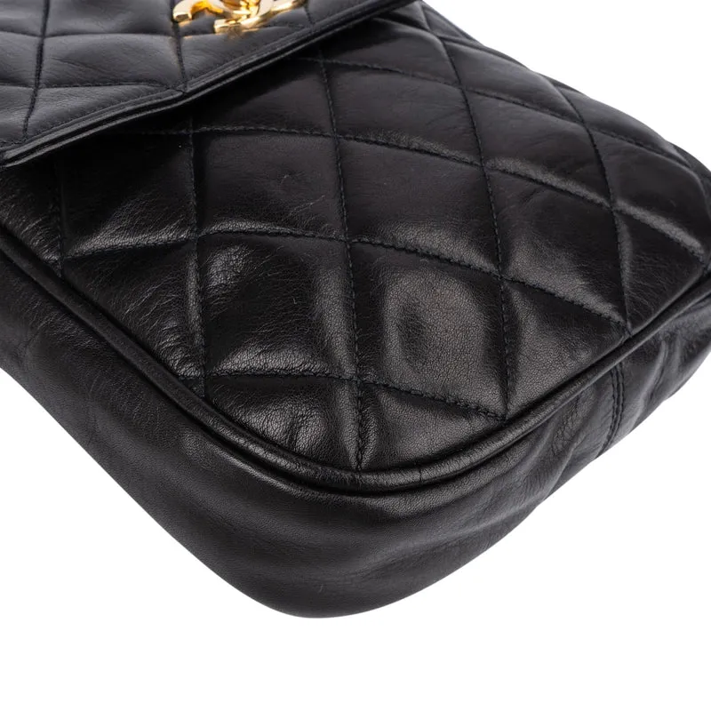 Chanel Quilted Lambskin Vintage CC Single Flap Crossbody Bag