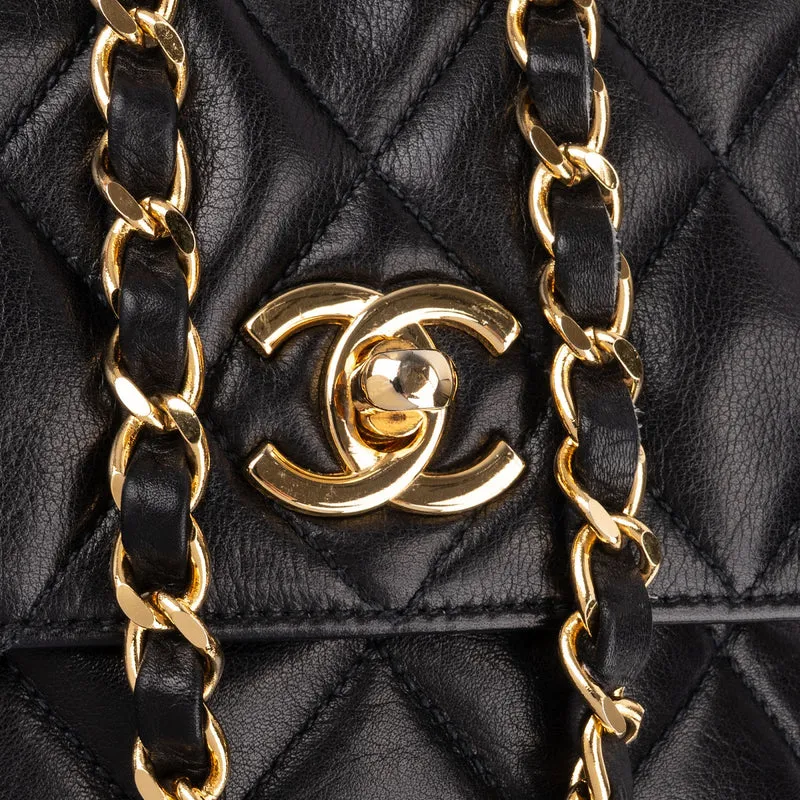 Chanel Quilted Lambskin Vintage CC Single Flap Crossbody Bag
