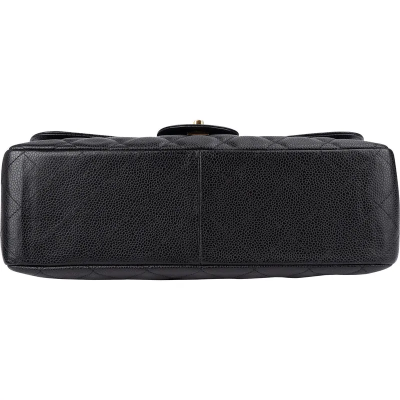 Chanel Quilted Caviar Leather Jumbo Single Flap Crossbody Bag