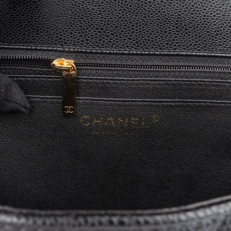Chanel Quilted Caviar Leather Jumbo Single Flap Crossbody Bag