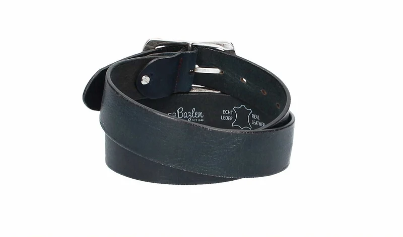 Ledergürtel 40 mm breit Blau
