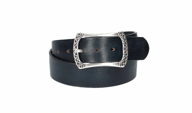 Ledergürtel 40 mm breit Blau