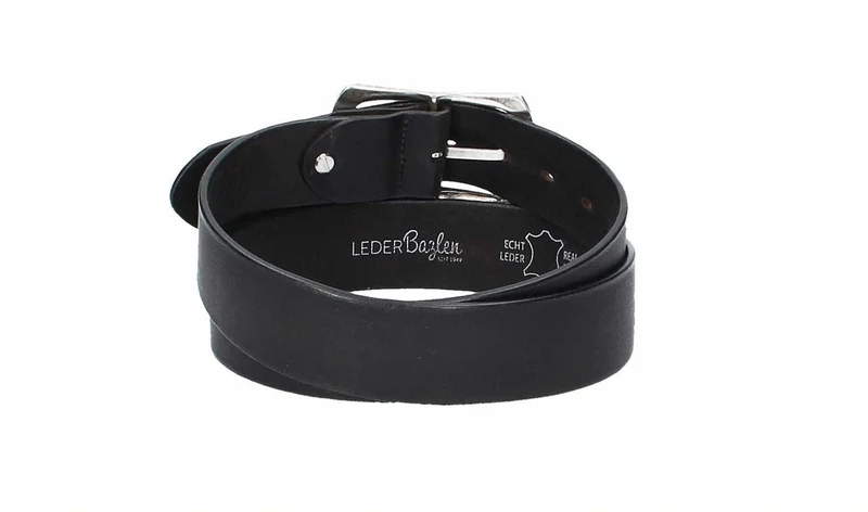 Ledergürtel 40 mm breit Schwarz