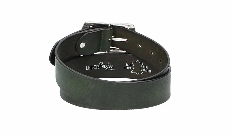 Ledergürtel 40 mm breit Grün